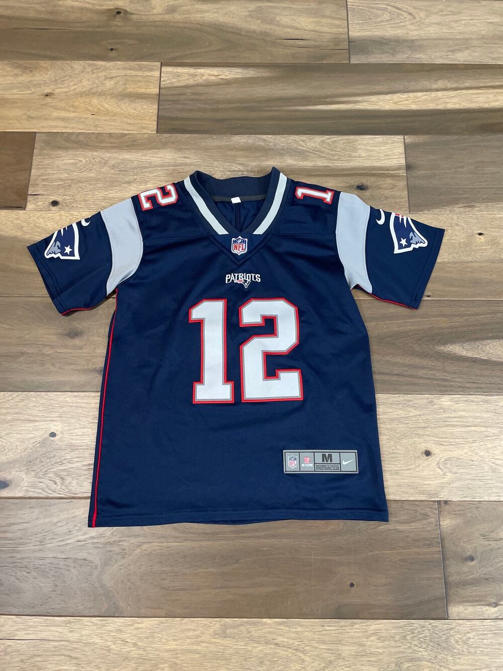 Tom Brady #12 New England Patriots Youth Jersey Navy Blue Youth Size M